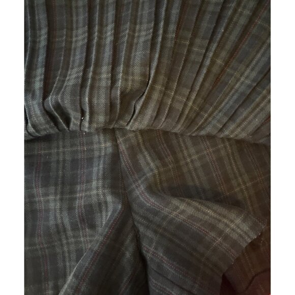 2/$30 ZARA Large Pleated Plaid Mini Skirt In Navy Blue - Picture 9 of 12